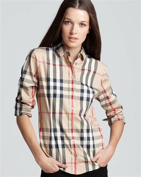 burberry shirt womens polo|burberry plaid women's shirt.